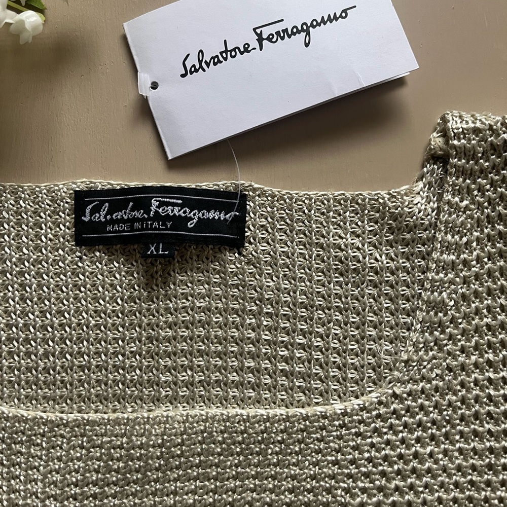 Salvatore Ferragamo silk knit sleeveless blouse.